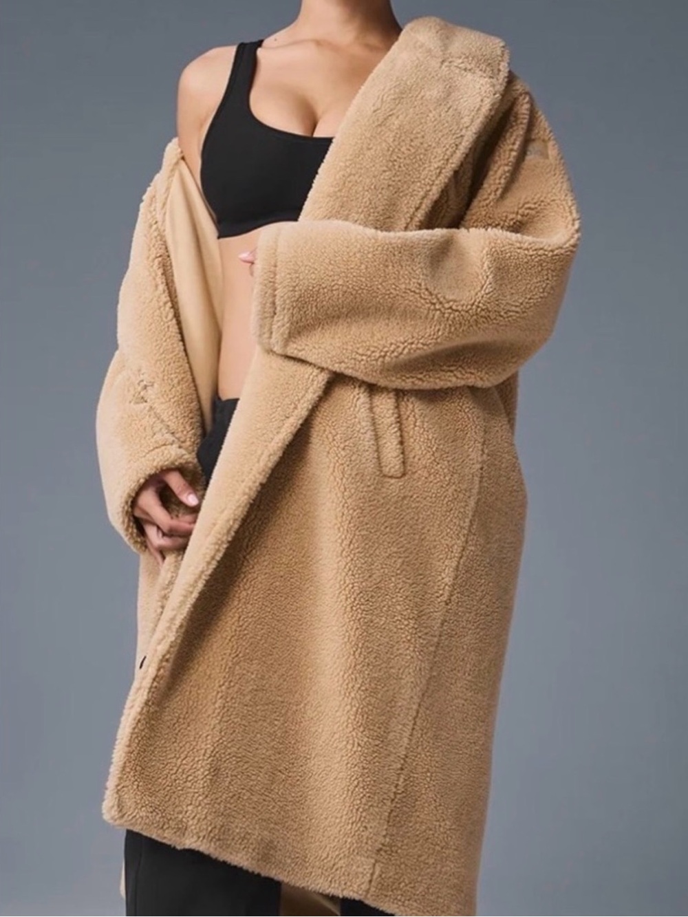 ALO Yoga Tan Plush Teddy Coat